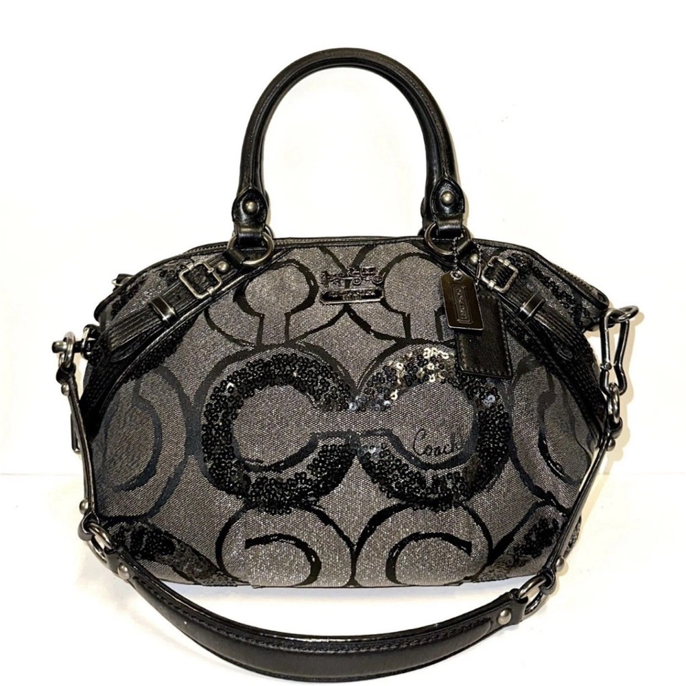 Coach Black and Silver Satchel